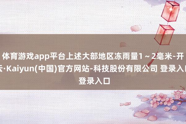 体育游戏app平台上述大部地区冻雨量1～2毫米-开云·Kaiyun(中国)官方网站-科技股份有限公司 登录入口