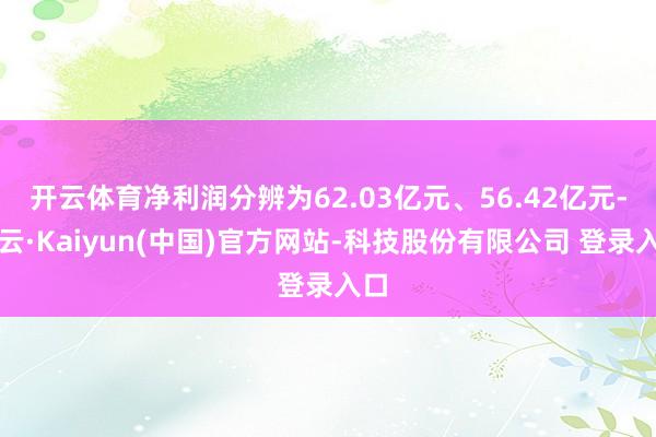 开云体育净利润分辨为62.03亿元、56.42亿元-开云·Kaiyun(中国)官方网站-科技股份有限公司 登录入口