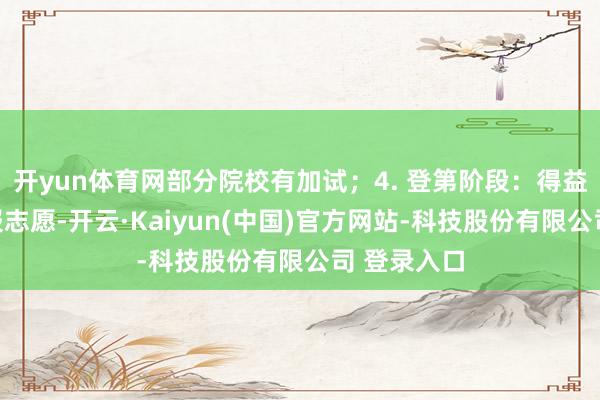 开yun体育网部分院校有加试;4. 登第阶段:得益公布后填报志愿-开云·Kaiyun(中国)官方网站-科技股份有限公司 登录入口