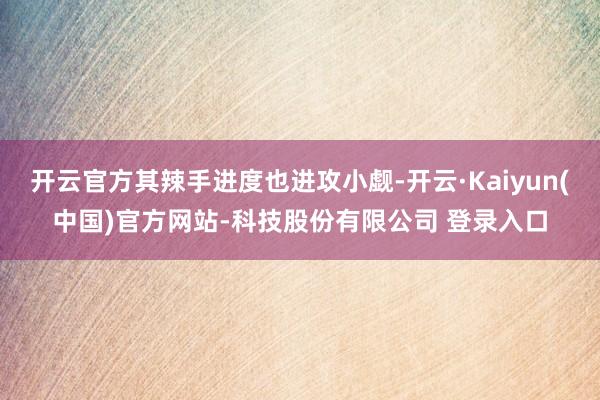 开云官方其辣手进度也进攻小觑-开云·Kaiyun(中国)官方网站-科技股份有限公司 登录入口