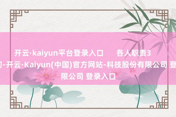 开云·kaiyun平台登录入口      各人职责3          科幻-开云·Kaiyun(中国)官方网站-科技股份有限公司 登录入口