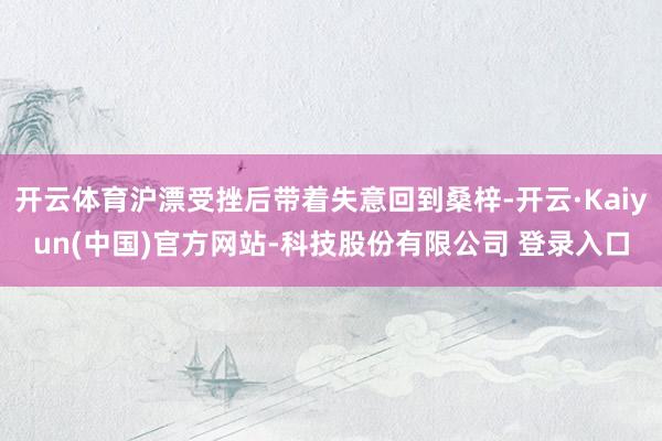 开云体育沪漂受挫后带着失意回到桑梓-开云·Kaiyun(中国)官方网站-科技股份有限公司 登录入口