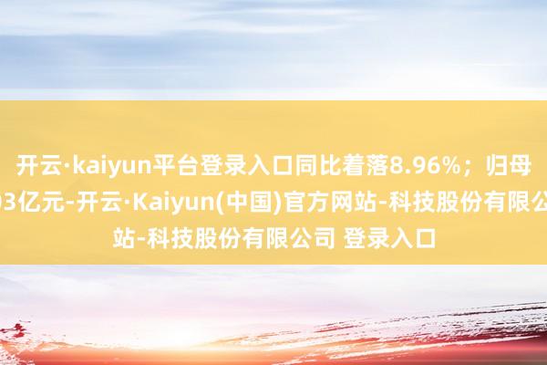 开云·kaiyun平台登录入口同比着落8.96%；归母净利润为9.03亿元-开云·Kaiyun(中国)官方网站-科技股份有限公司 登录入口