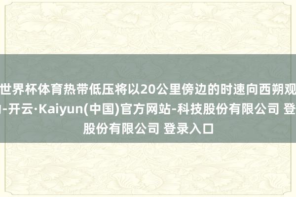 世界杯体育热带低压将以20公里傍边的时速向西朔观念移动-开云·Kaiyun(中国)官方网站-科技股份有限公司 登录入口