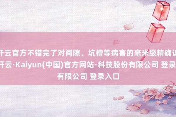 开云官方不错完了对间隙、坑槽等病害的毫米级精确识别-开云·Kaiyun(中国)官方网站-科技股份有限公司 登录入口